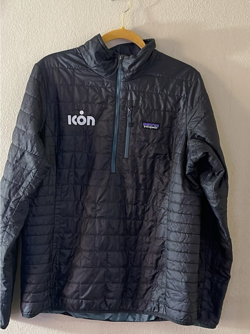 Patagonia Black Quilted Half-Zip Pullover Jacket